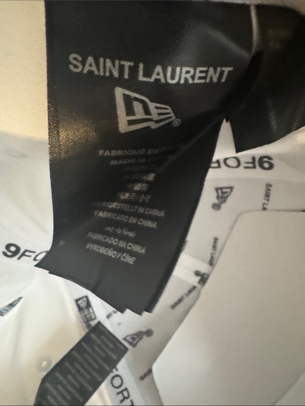 New! Yves Saint Laurent White Baseball Cap with Black Logo Embroidery - Picture 4 of 5